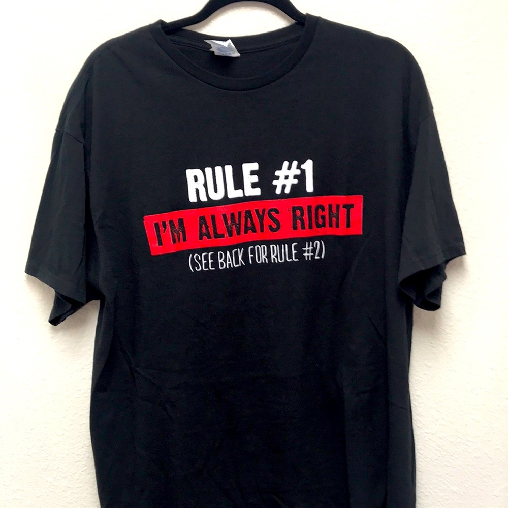 Delta Men’s Black Graphic Logo Humor Sarcasm Rules XL T-Shirt I’m Always Right
